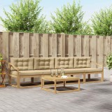 vidaXL Set de canapele de exterior cu pernă 4 pcs Alb și Bej 3386042