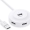 HUB extern Ugreen, &quot;CR106&quot; porturi USB: USB 2.0 x 4, conectare prin USB 2.0, LED, lungime 1m, alb, &quot;20270&quot; (timbru verde 0.8 lei) - 6957303822706