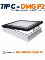 Fereastra cu cupola Tip G pentru acoperis terasa, Fakro, model DMG P2, cude schidere manuala si tija de 2.2 m inclusa foto