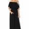 V289-1 Rochie lunga cu decolteu bardot