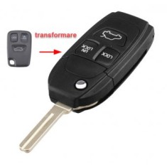 Carcasa cheie Topautochei&reg; pentru Volvo 3 butoane transformare din cheie clasica in cheie briceag