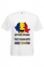 TRICOU BARBATESC PERSONALIZAT IMPRIMEU PATRIOTIC IUBESC ROMANIA FRUMOASA foto