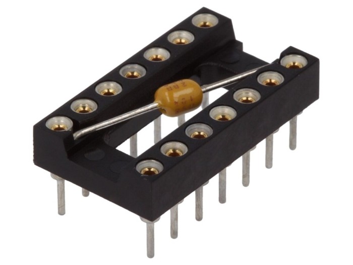 Soclu DIP14 aurit, THT 2,54mm