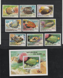 Zair 1980-Fauna,Pesti tropicali,serie de 9 val.+colita,MNH,Mi.664-672,Bl.38