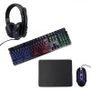 Set Gaming Multicolor, i-JMB, Tastatură LED, Mouse Ergonomic DPI 2400, Căști Sunet HD 360║, Mousepad 23.5x20x0.2cm, Oem