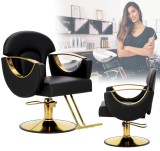 Scaun de coafat Jayce hidraulic rotativ pentru salonul de coafură Suport cromat scaun de coafor