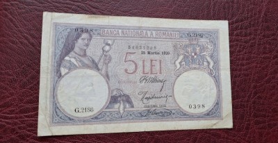5 lei 1920 VF- foto