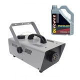 Masina de Fum Profesionala 2000W cu Telecomanda + Lichid Fum 4.5L, Jet 7m, 5000 Cu.Ff/Min, Gri, Efecte Speciale DJ Club Disco