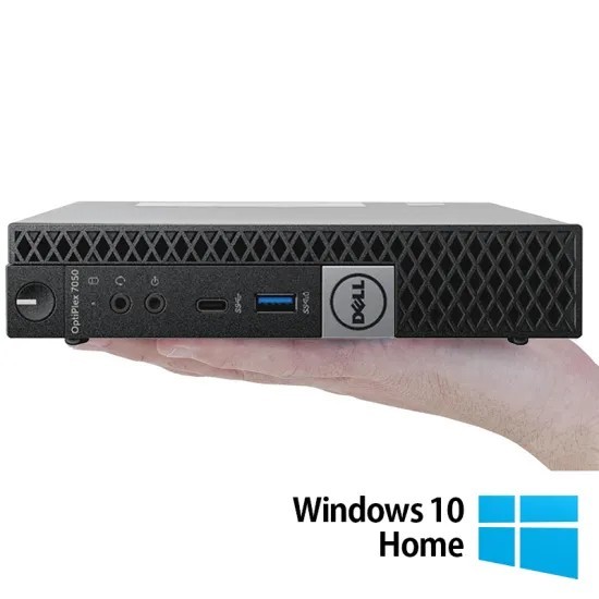 Calculator Refurbished DELL OptiPlex 7050 Mini PC, Intel Core i5-7500T 2.70 - 3.30GHz, 8GB DDR4, 256GB SSD + Windows 10 Home