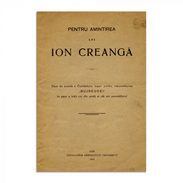 Pentru Amintirea lui Ion Creangă, 1918