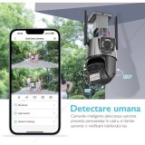 Camera supraveghere Cartela 4G/WIFI, Dubla 360&deg; 6MP