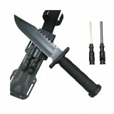 Cumpara ieftin Cutit vanatoare tactic militar cu teaca multifunctionala, otel 420J2, lama fixa 31 cm, ascutitor, amnar si fluier incluse