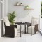 vidaXL Set de masă pentru grădină cu pernă 3 pcs Maro Rattan poli 3379569