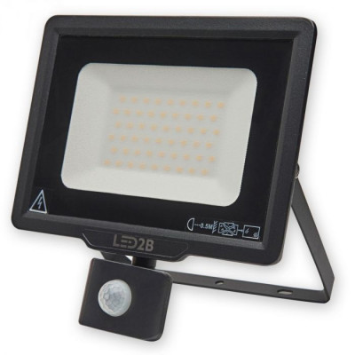 Proiector LED 50W, cu senzor de miscare, negru 6000K, 4000lm, Kobi foto