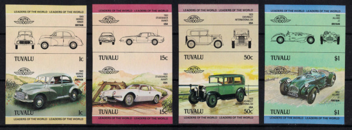 TUVALU 1985 - Masini de epoca celebre / serie completa MNH