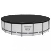 Prelata Piscina Bestway Fast Set Flowclear 555cm, Negru, Compatibila Steel Pro Max &amp; Power Steel, Cu Orificii Scurgere