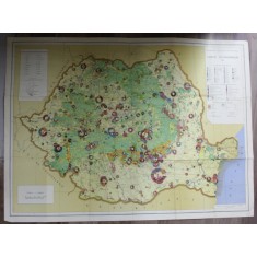 REPUBLIQUE SOCIALISTE DE ROUMANIE , CARTE ECONOMIQUE , ECHELLE 1 : 1.000.000 , 1966