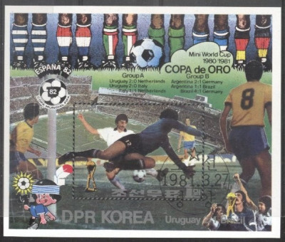 Korea 1981 Sport, Soccer, Football, imperf. sheet, used T.295 foto