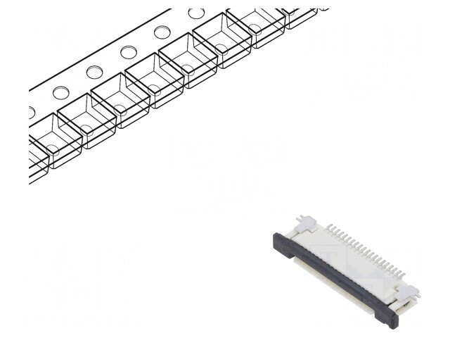 Conector FFC/FPC Orizontal 20 Pin ZIF