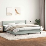 Cumpara ieftin Pat box spring cu saltea, gri deschis, 200x210 cm, catifea