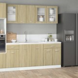 VidaXL Set dulapuri de bucătărie 4 piese stejar sonoma, lemn prelucrat