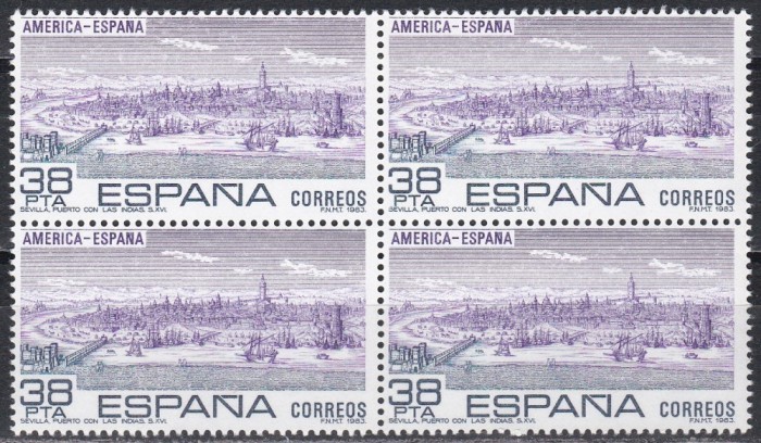 Spania 1983 - Istoria hispano-americană, Bloc de 4, MNH