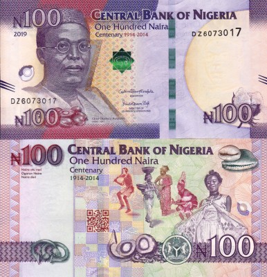 NIGERIA 100 naira 2019 COMEMORATIVA UNC!!! foto