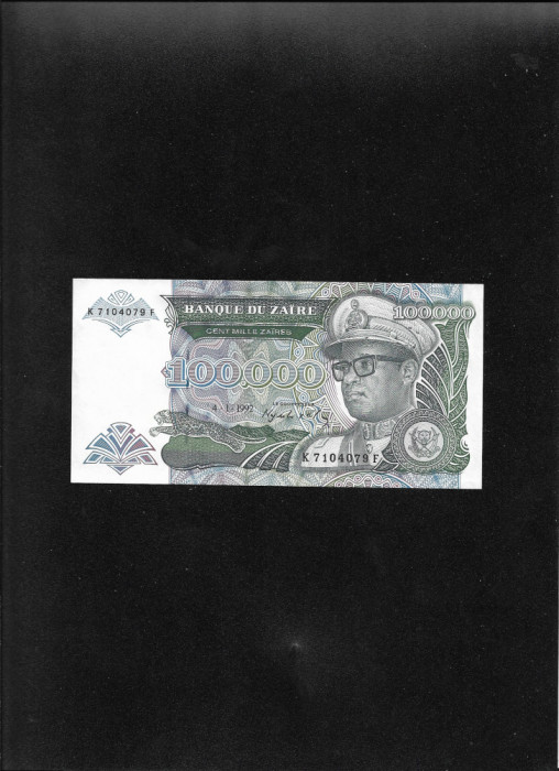 Zair 100000 100.000 zaires 1992 seria7104079 unc