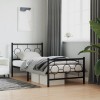 VidaXL Cadru pat metalic cu tăblii de cap/picioare, negru, 90x190 cm 376236