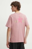 Converse tricou din bumbac culoarea roz, cu imprimeu, 10025187-A02