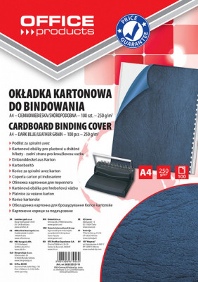 Coperta Carton Imitatie Piele 250g/mp, A4, 100/top Office Products - Bleumarin foto