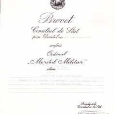 AMS# - BREVET ORDINUL MERITUL MILITAR CL. III, 1968