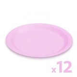 Set farfurii roz din hartie - 23 cm - 12 buc. /pachet Best CarHome