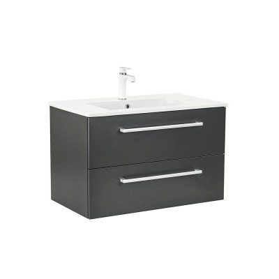 Dulap inferior Vario Clam 80 cu lavoar antracit-antracit foto