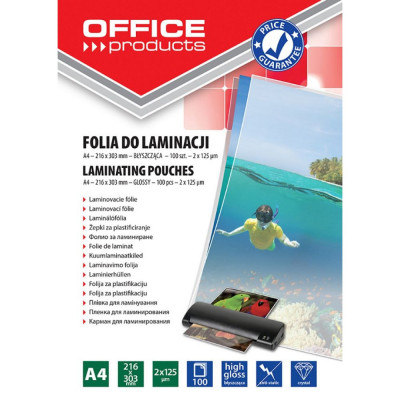 Folie Laminare A4, 216x303 mm, 100 Buc/Top, 125 Microni, Folii OFFICE Products, Accesorii Birou foto