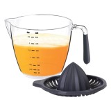 Storcator de citrice din plastic antracit, 500 ml, cu gradatii si maner antiderapant, CMCLASS