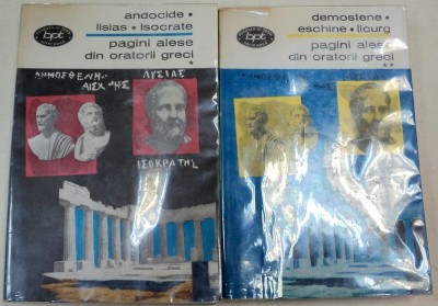 PAGINI ALESE DIN ORATORII GRECI-ANDOCIDE.LISIAS ISAIOS.ISOCRATE 2 VOL. 1969 foto
