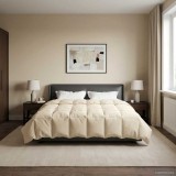 vidaXL Duvet de iarnă Patos Crem 200 x 200 cm Microfibră 42026148