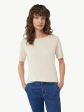 Comma Tricou dama, tricotat cu jerse de bumbac, Crem (Marime: 36)