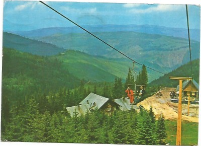 carte postala-Paltinis-Cabana si telefericul foto