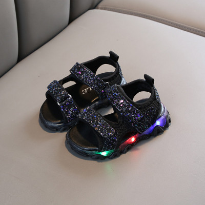 Sandale negre cu sclipici si luminite (Marime Disponibila: Marimea 29) foto