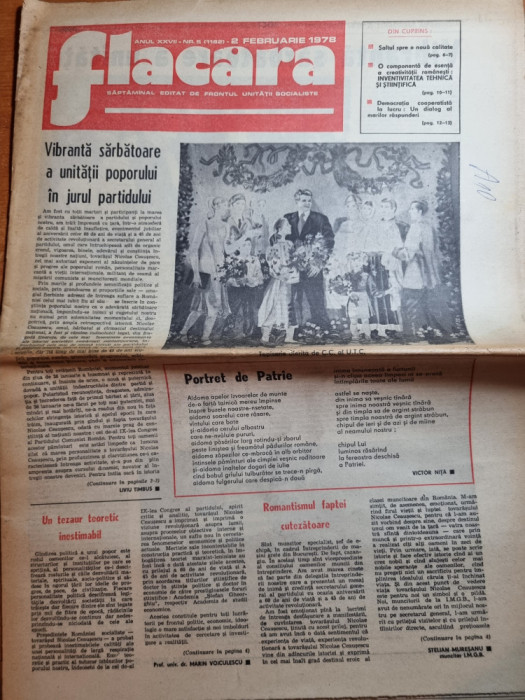 flacara 2 februarie 1978-ceausescu vizita la scornicesti,art. orasul nehoiu