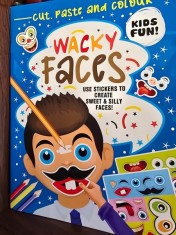Wacky Faces. Use Stickers to crete sweet &amp;amp; silly faces (Fete trasnite. Foloseste autocolante pentru a crea fete dragute si amuzante - carte in limba e foto