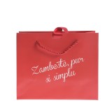 Punga de cadou rosie cu mesaj 18 cm