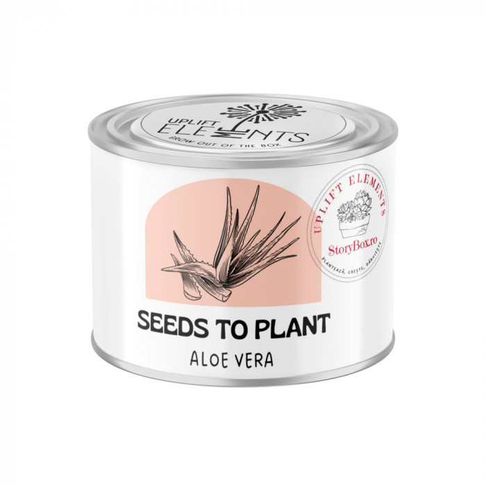 Kit de plantare Uplift, cu seminte de Aloe Vera si ghiveci de teracota