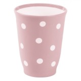 Pahar Plastic, Powder Baby Pink, Capacitate 350ml, Buline Albe