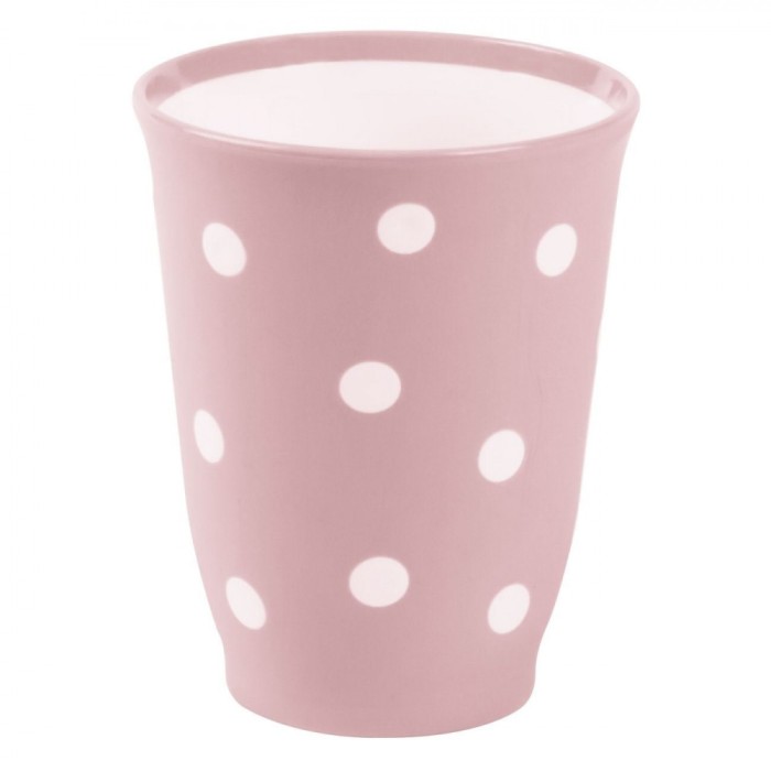 Pahar Plastic, Powder Baby Pink, Capacitate 350ml, Buline Albe
