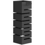 HOMCOM Suport Umbrele Metalic Negru cu 4 C&acirc;rlige și Tavă Colectare Picături - Organizare Hol