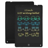 Cumpara ieftin Tableta grafica Edman TB-12 pentru scris si desenat cu stylus, protectie ochi, rezistenta la apa si socuri, display LCD multicolor 12 inch, Negru