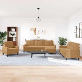 vidaXL Set de canapele cu perne, 4 piese, maro, catifea 3278448